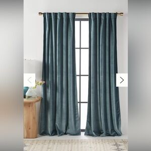 Set/2 Anthropologie Velvet Louise Curtain 96” x 50”